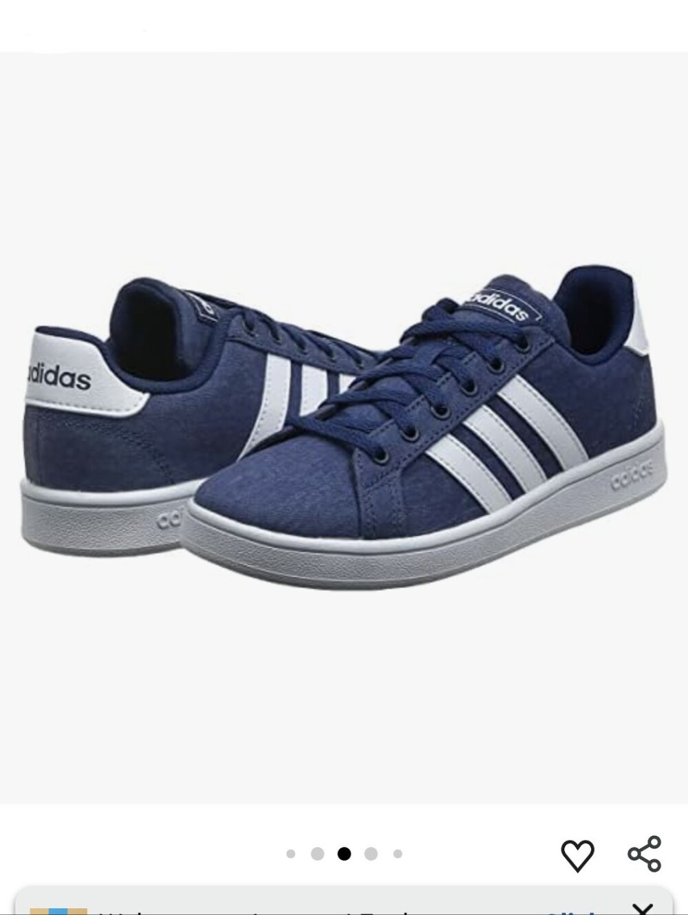 Adidas Grand Court Sneakers, Woman's Size 7, Junior Size 5
